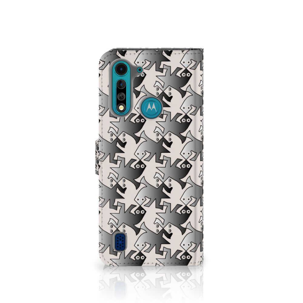 Motorola G8 Power Lite Telefoonhoesje met Pasjes Salamander Grey