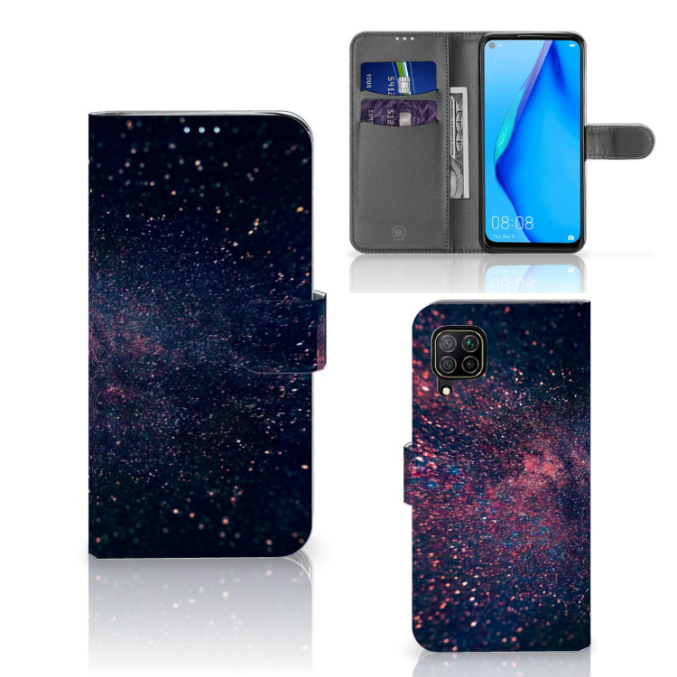 Huawei P40 Lite Book Case Stars