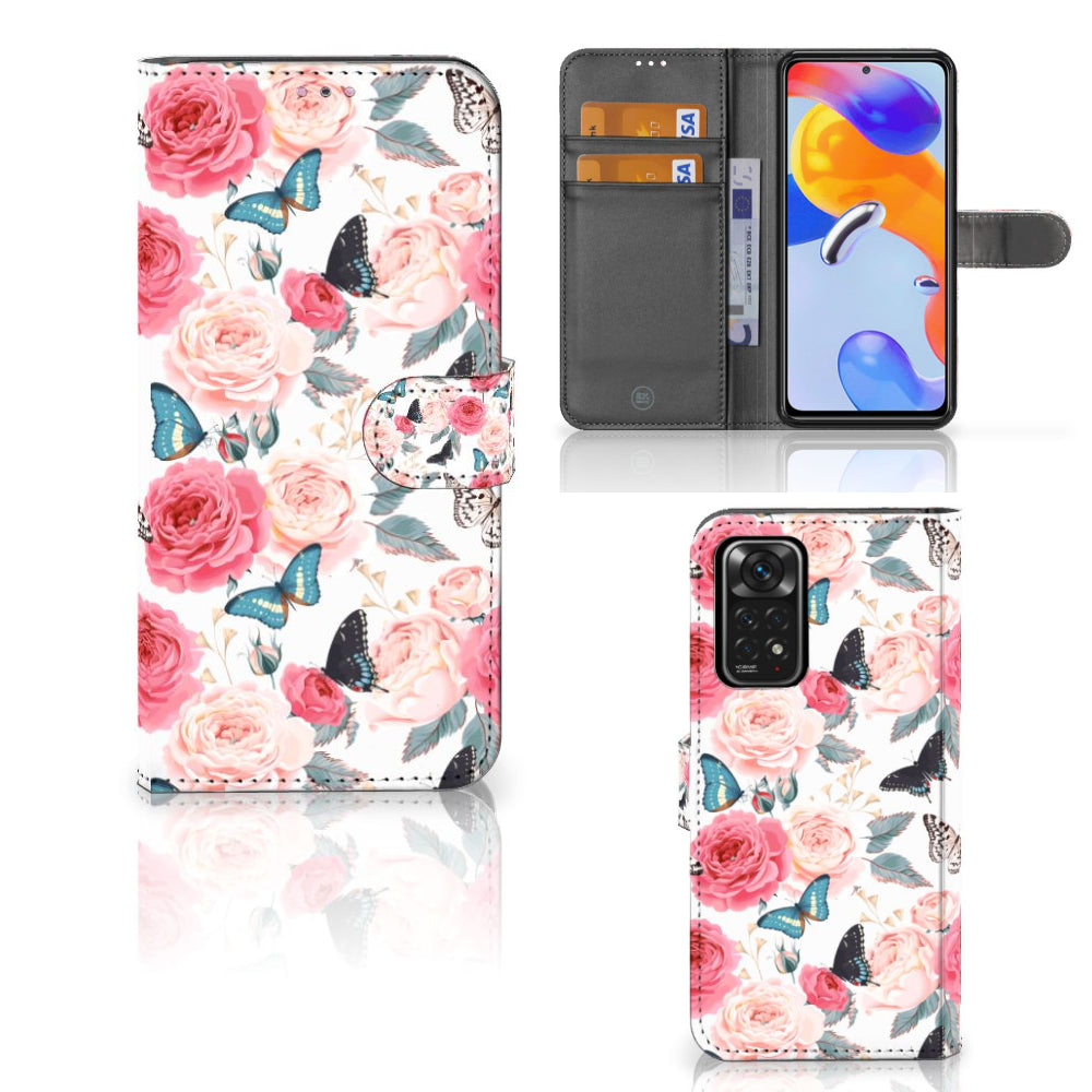 Xiaomi Redmi Note 11 Pro 5G/4G Hoesje Butterfly Roses