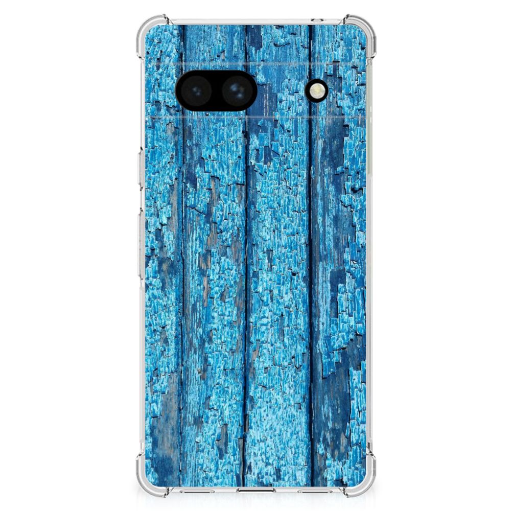 Google Pixel 7A Stevig Telefoonhoesje Wood Blue