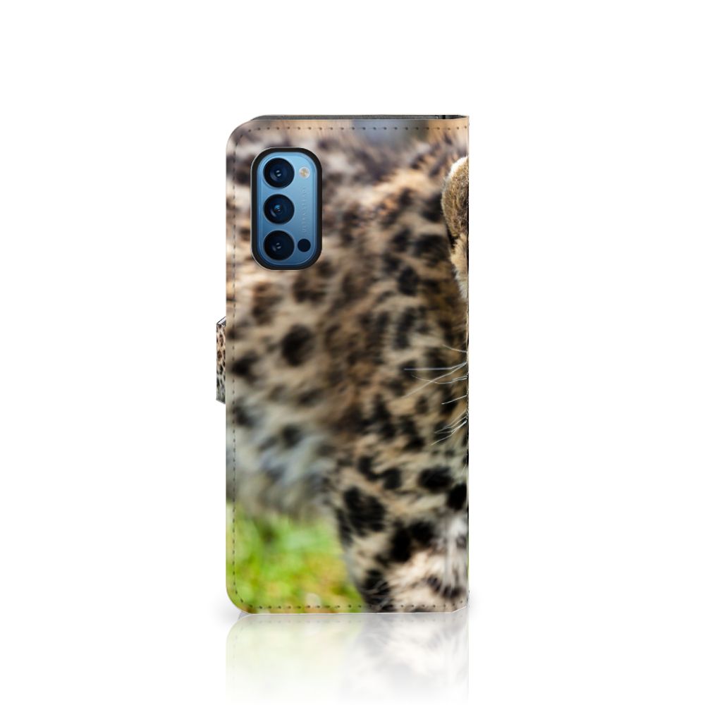 OPPO Reno 4 Pro 5G Telefoonhoesje met Pasjes Baby Luipaard