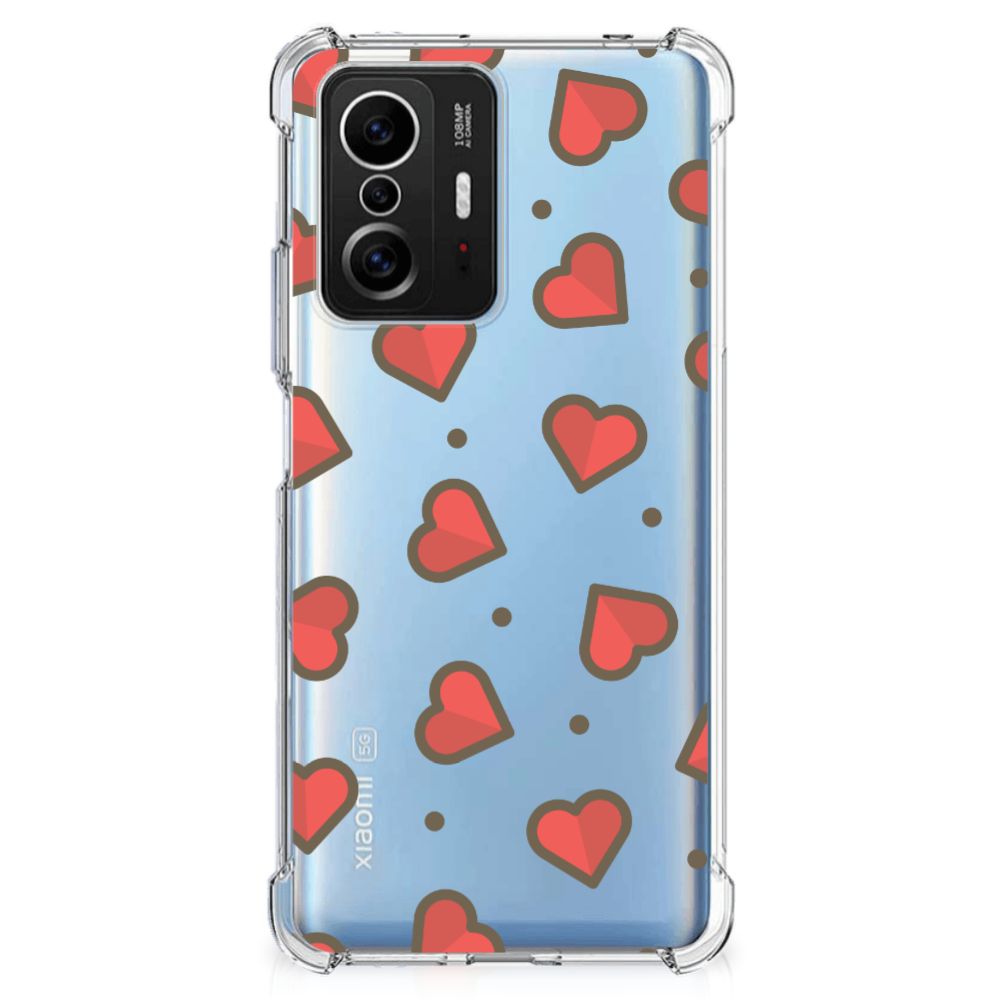 Xiaomi 11T | 11T Pro Doorzichtige Silicone Hoesje Hearts