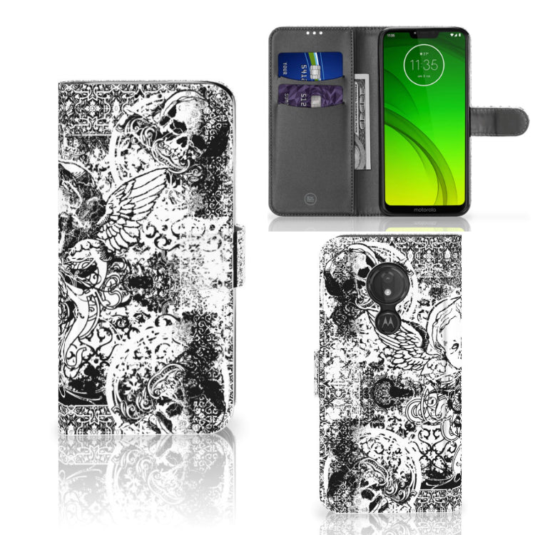 Telefoonhoesje met Naam Motorola Moto G7 Power Skulls Angel