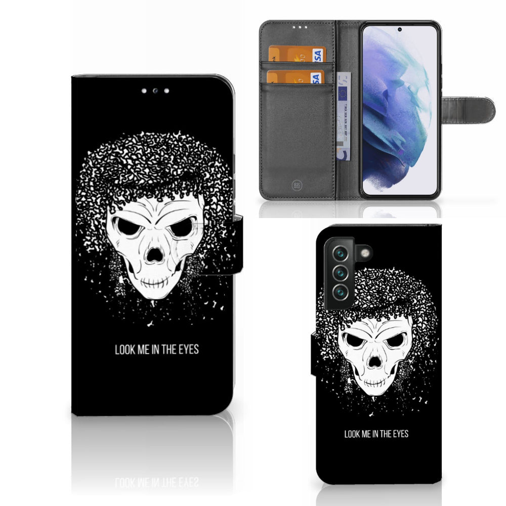 Telefoonhoesje met Naam Samsung Galaxy S22 Plus Skull Hair