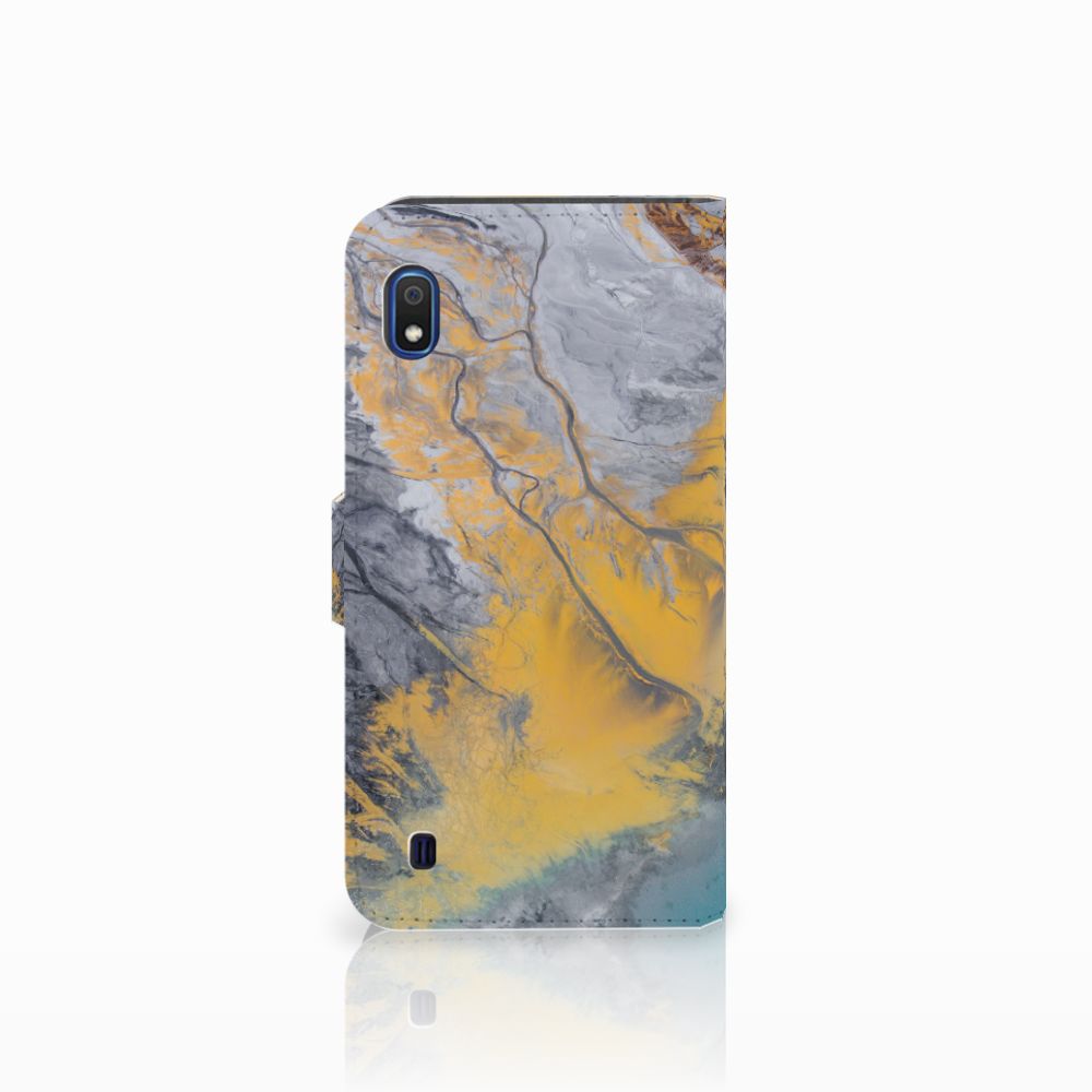Samsung Galaxy A10 Bookcase Marble Blue Gold