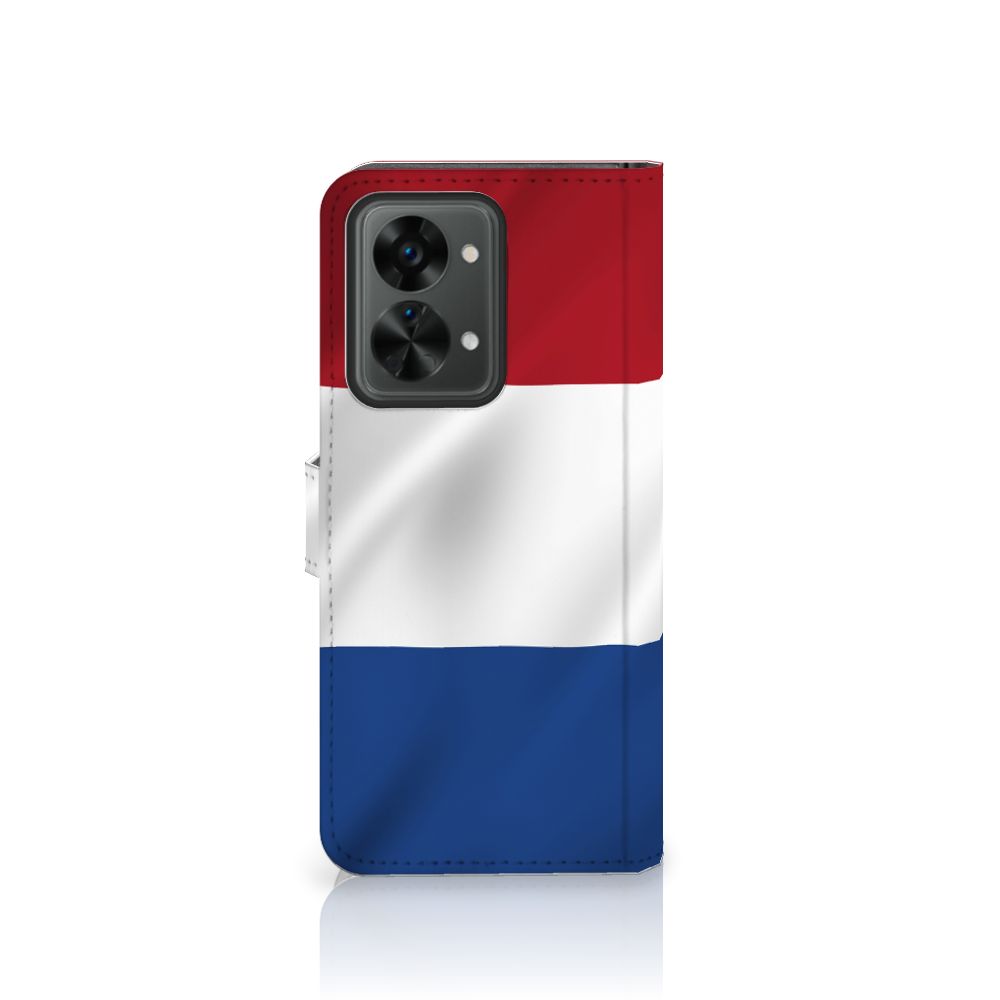 OnePlus Nord 2T Bookstyle Case Nederlandse Vlag in rood, wit en blauw design
