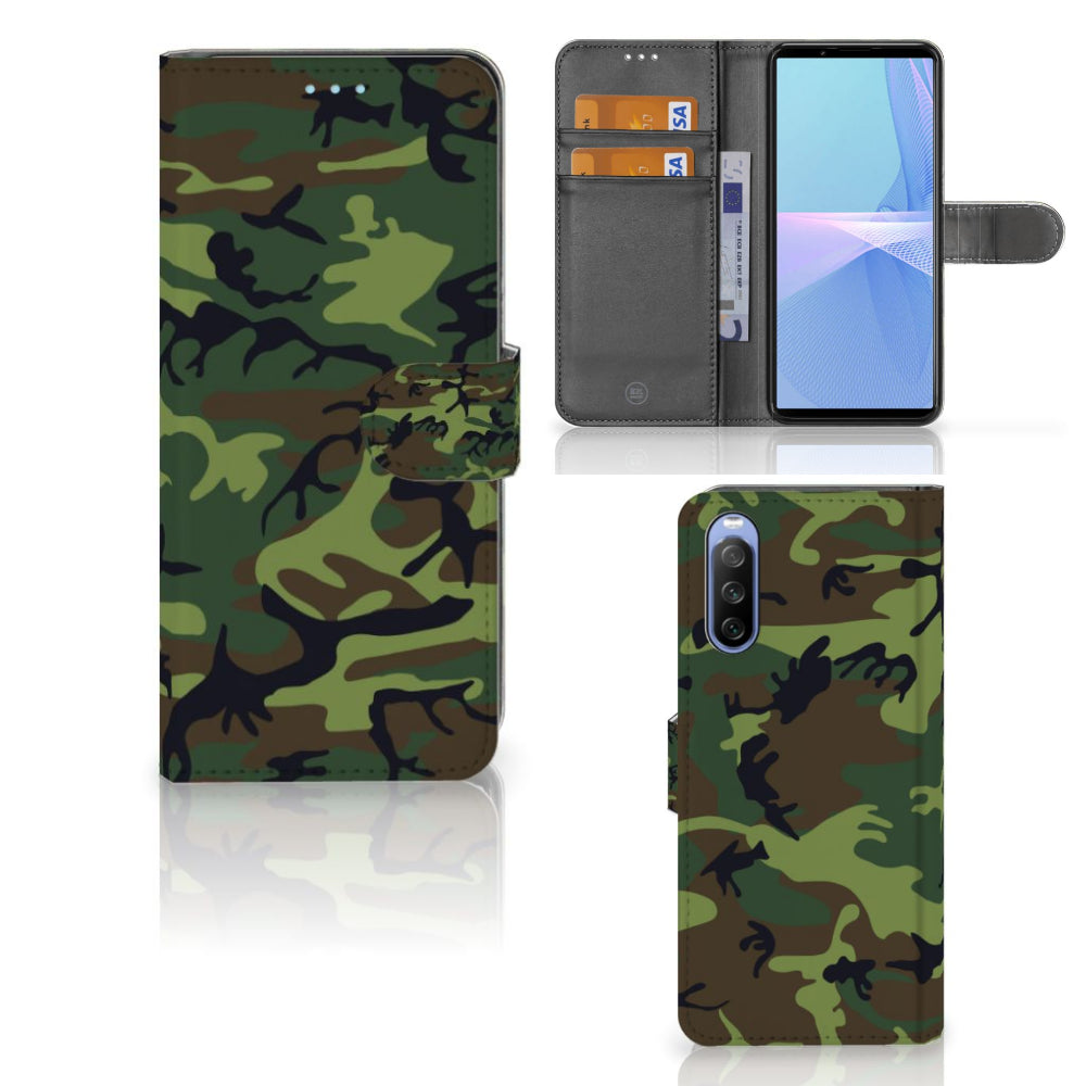 Sony Xperia 10 III Telefoon Hoesje Army Dark