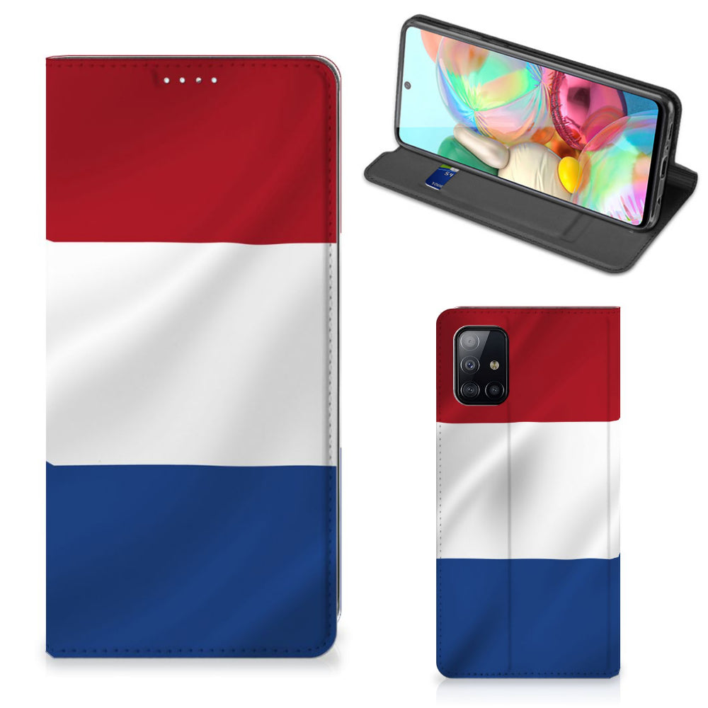 Samsung Galaxy A71 Standcase Nederlandse Vlag
