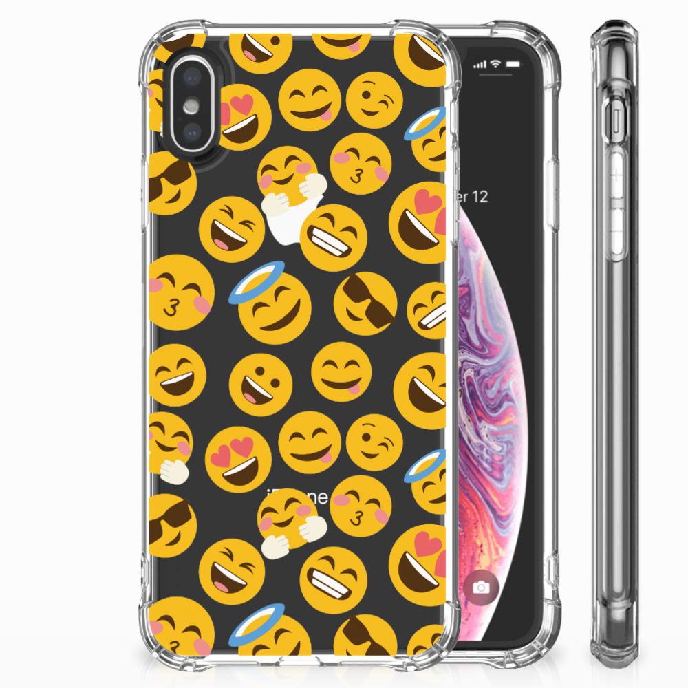 Apple iPhone X | Xs Doorzichtige Silicone Hoesje Emoji