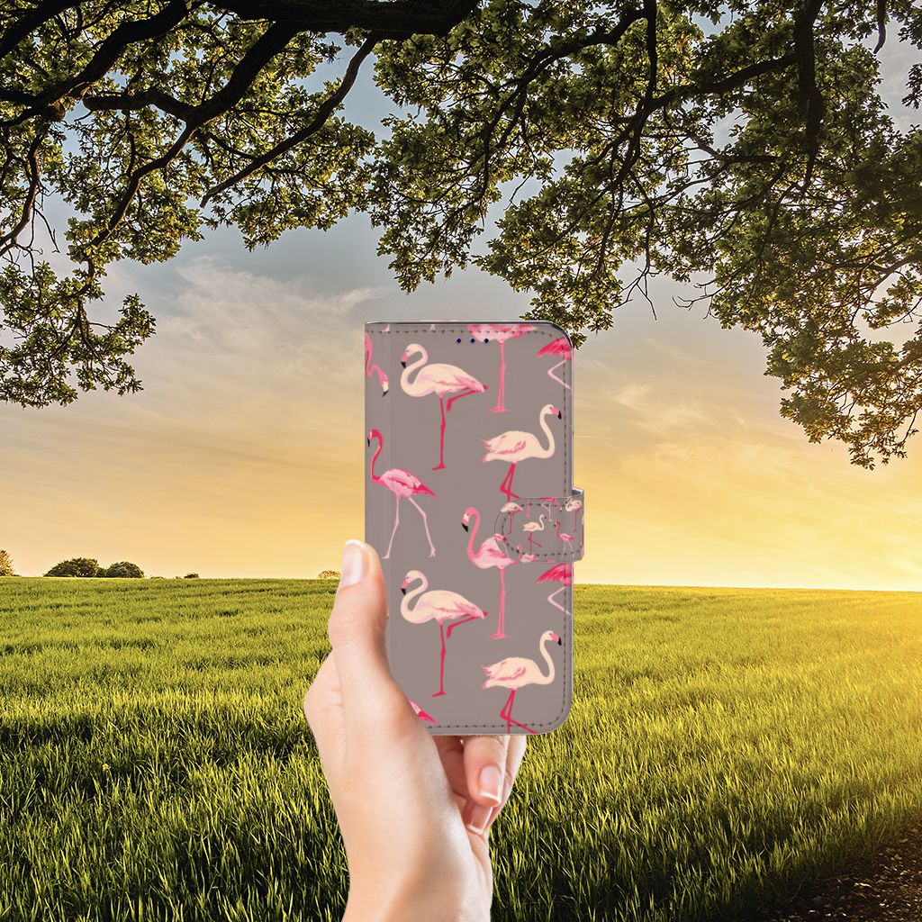 OnePlus Nord CE 2 Telefoonhoesje met Pasjes Flamingo