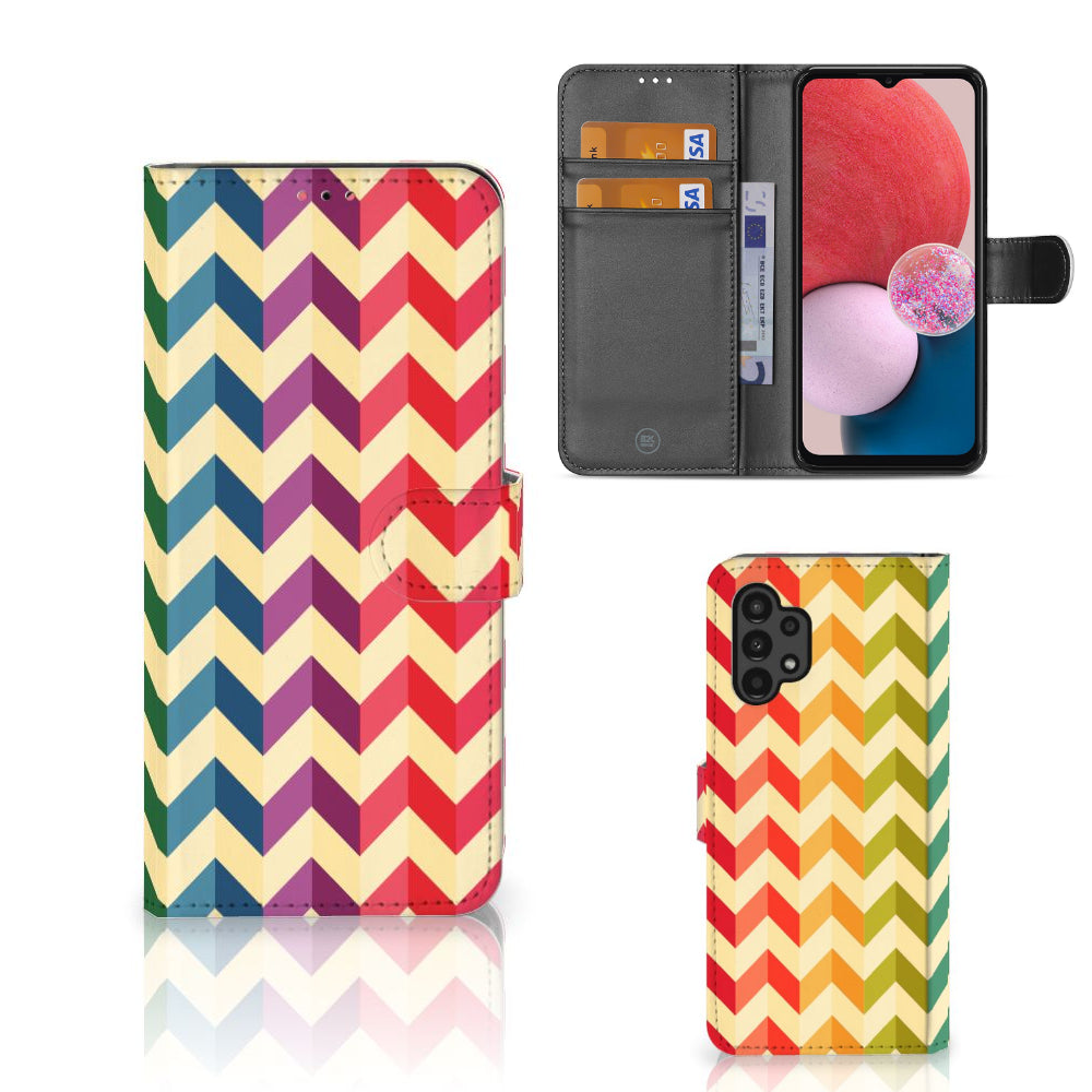 Samsung Galaxy A13 (4G) Telefoon Hoesje Zigzag Multi Color