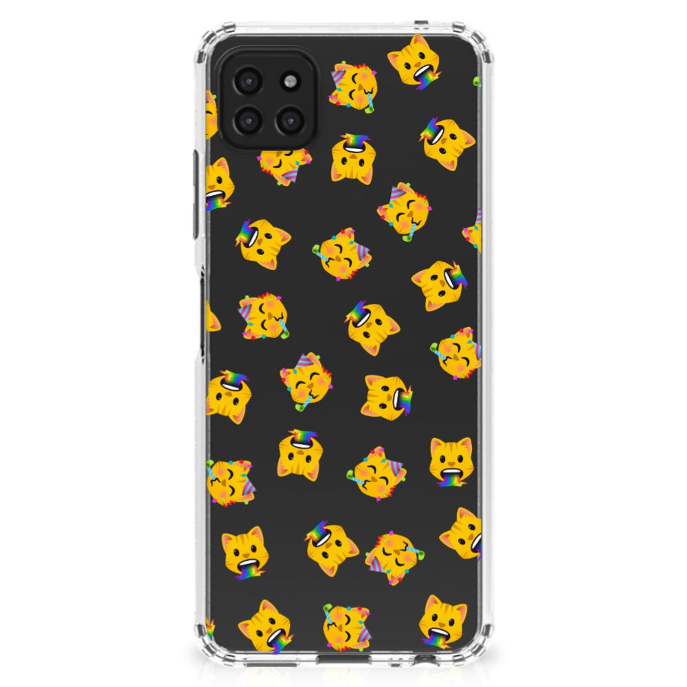 Doorzichtige Silicone Hoesje voor Samsung Galaxy A22 5G Katten Emojis B2C Telecom