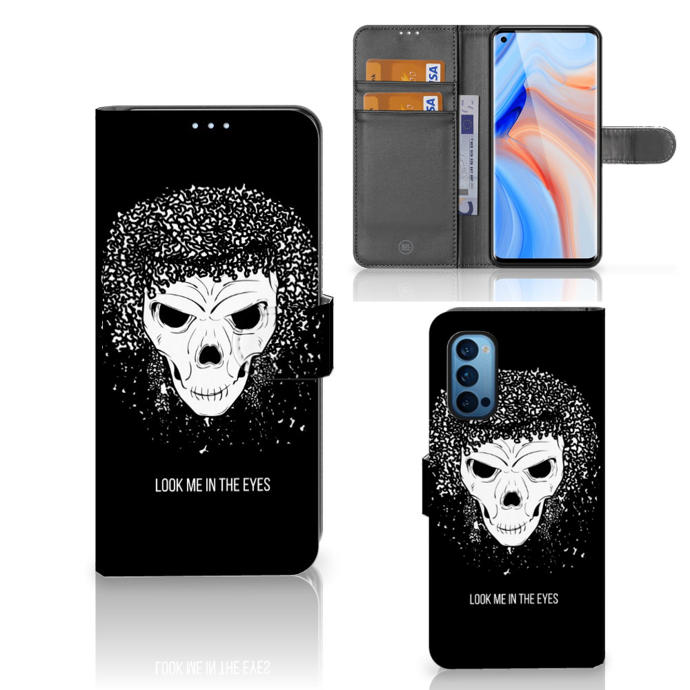 Telefoonhoesje met Naam OPPO Reno 4 Pro 5G Skull Hair