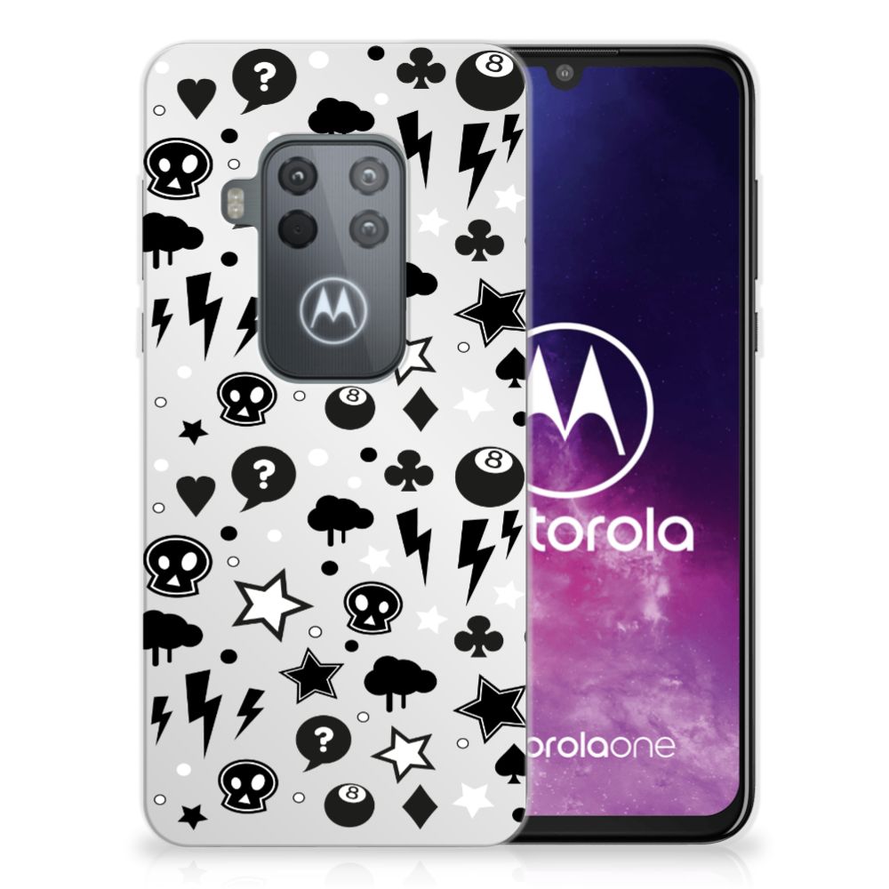 Silicone Back Case Motorola One Zoom Silver Punk