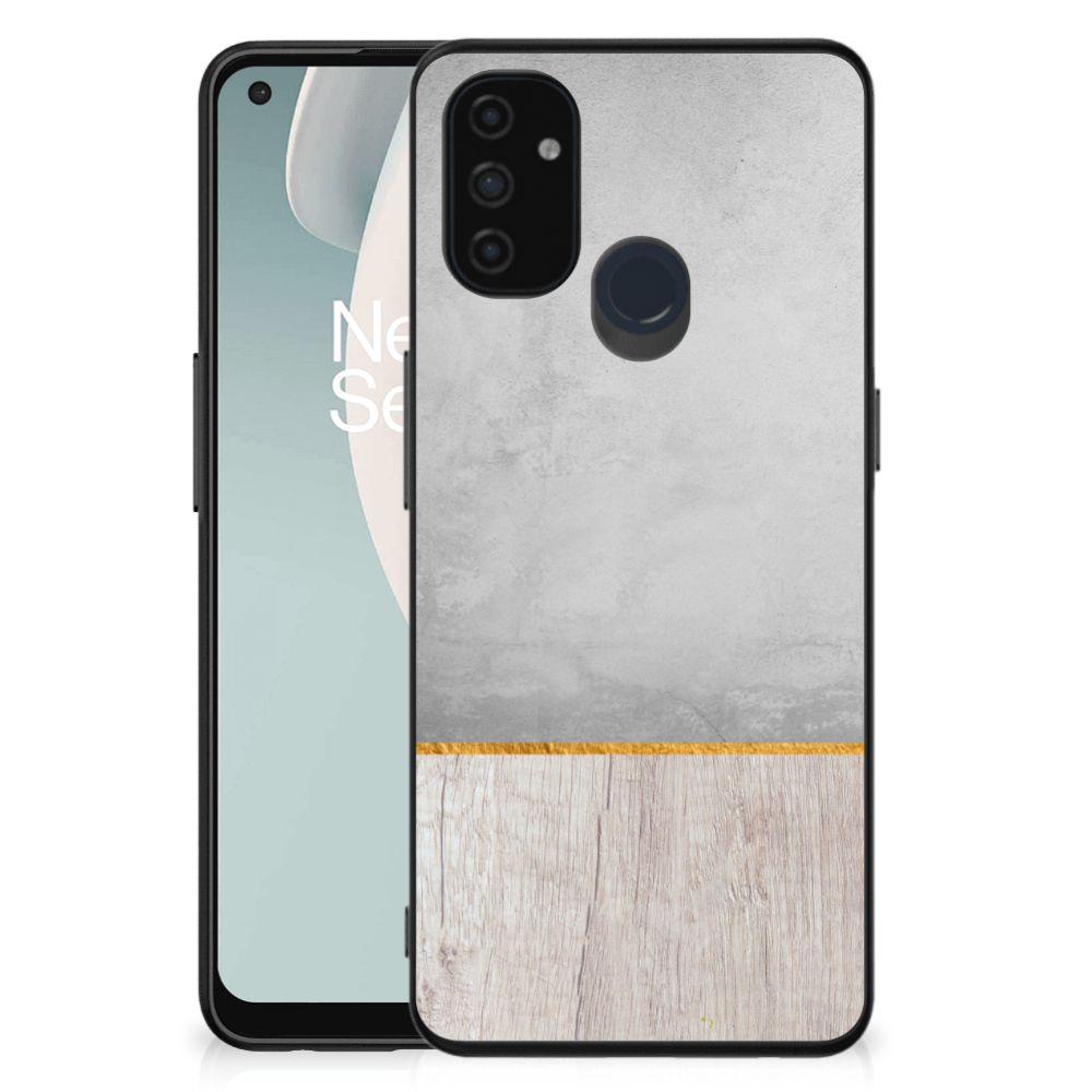 OnePlus Nord N100 Houten Print Telefoonhoesje Wood Concrete