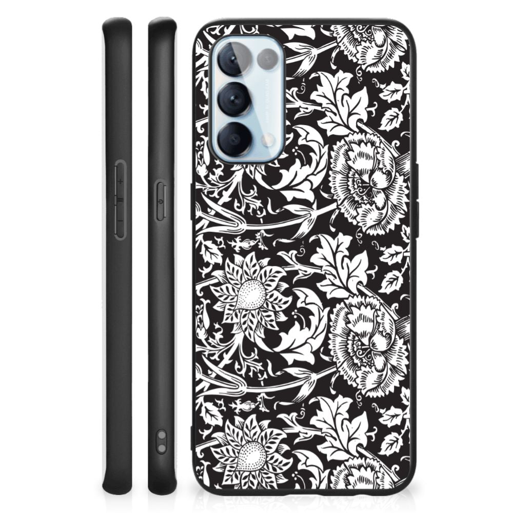 OPPO Reno5 5G | Find X3 Lite Bloemen Hoesje Black Flowers B2C Telecom