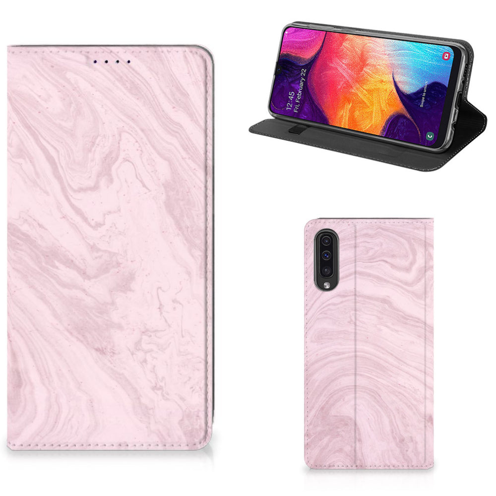 Samsung Galaxy A50 Standcase Marble Pink - Origineel Cadeau Vriendin