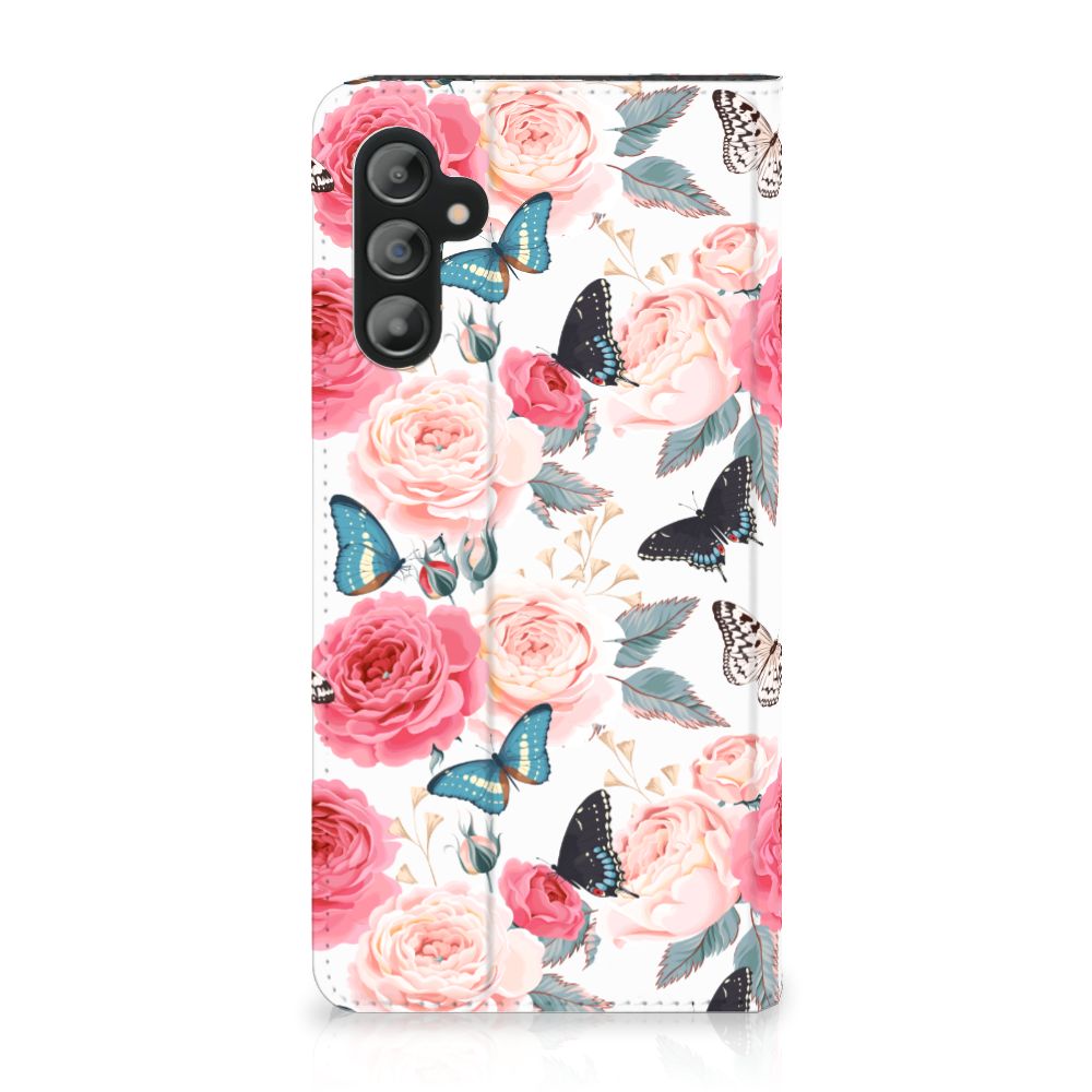 Samsung Galaxy A14 5G Smart Cover Butterfly Roses with floral design and butterflies.