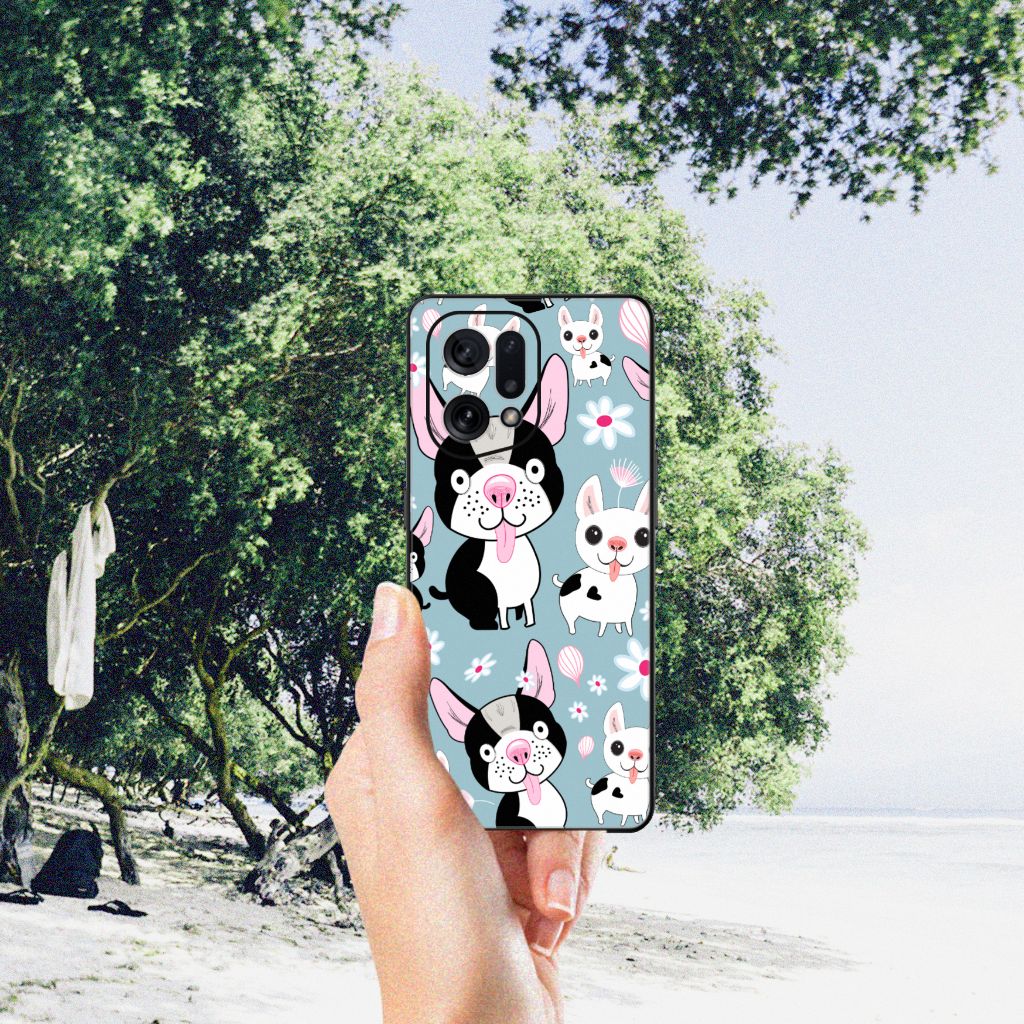 OPPO Find X5 Dierenprint Telefoonhoesje Hondjes B2C Telecom
