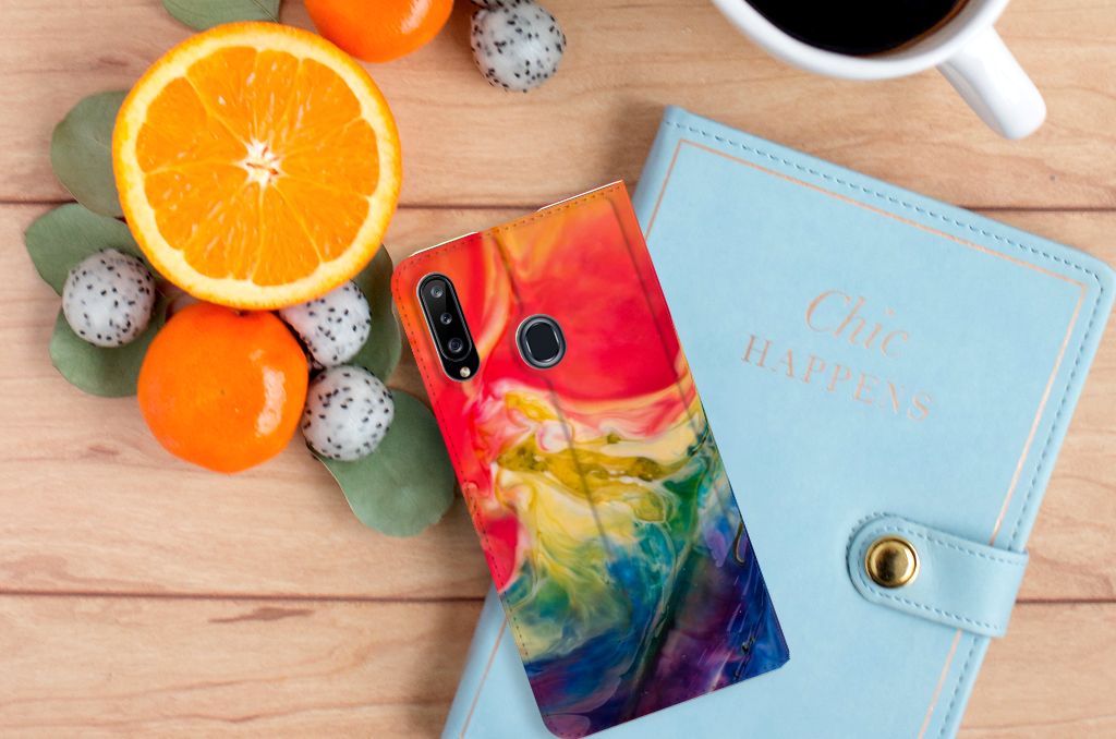 Bookcase Samsung Galaxy A20s Watercolor Dark - B2C Telecom