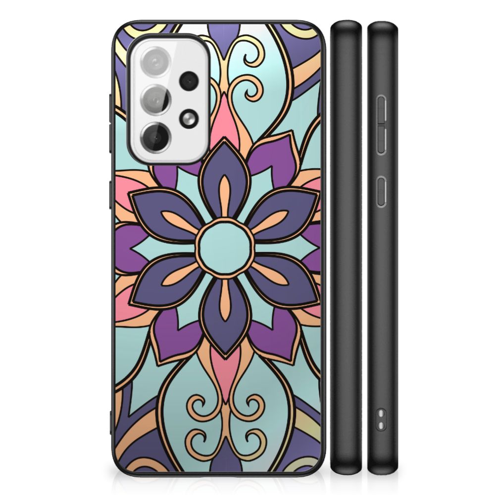 Samsung Galaxy A73 Bloemen Hoesje Purple Flower B2C Telecom