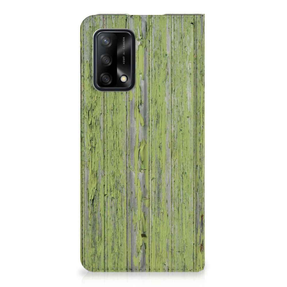 OPPO A74 4G Book Wallet Case Green Wood - B2C Telecom