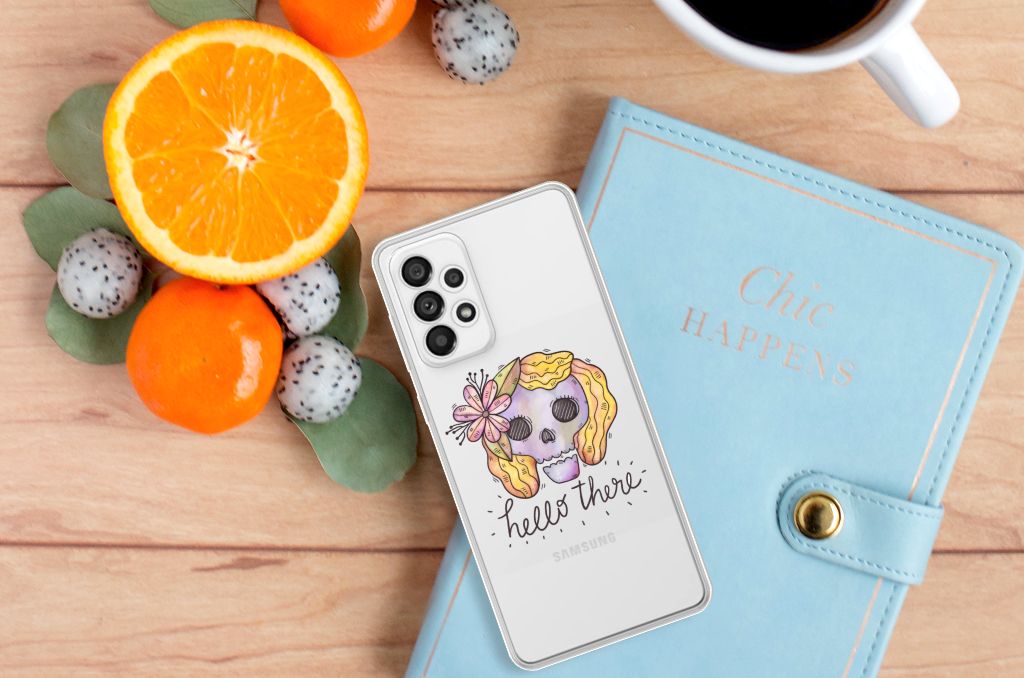 Silicone Back Case Samsung Galaxy A73 5G Boho Skull B2C Telecom