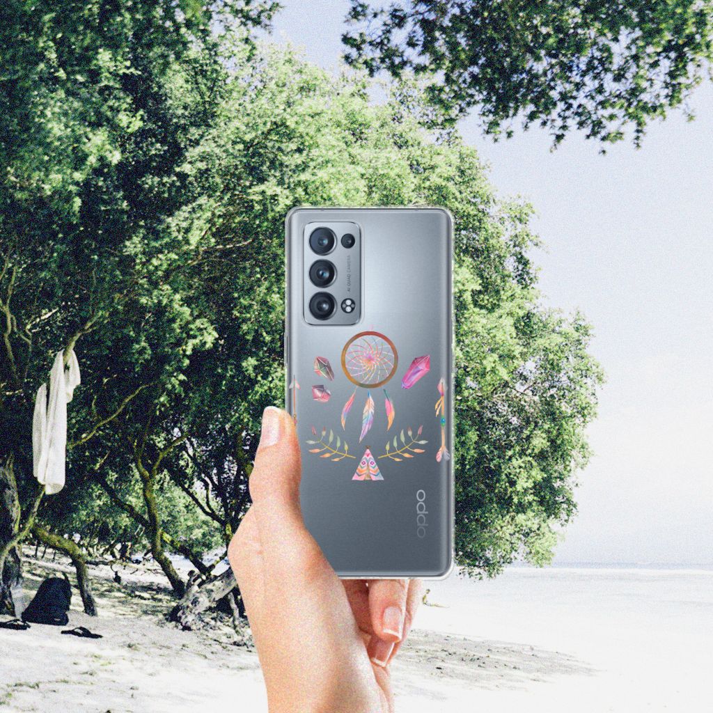 OPPO Reno 6 Pro Plus 5G Telefoonhoesje met Naam Boho Dreamcatcher B2C Telecom