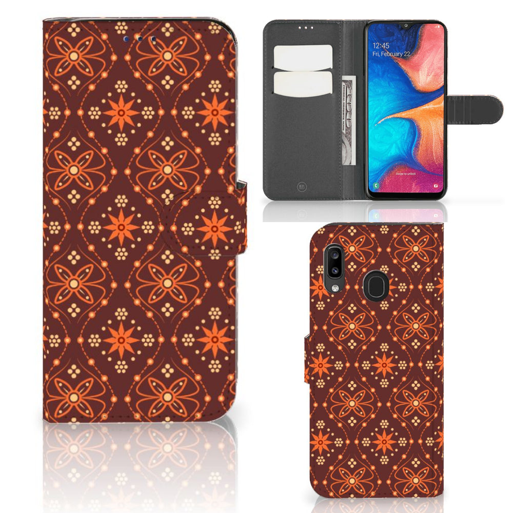 Samsung Galaxy A30 Telefoon Hoesje Batik Brown