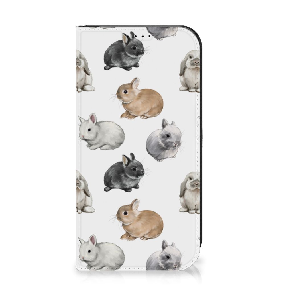 Hoesje maken voor iPhone 15 Pro Konijntjes met schattige konijnen in diverse kleuren 🐰.