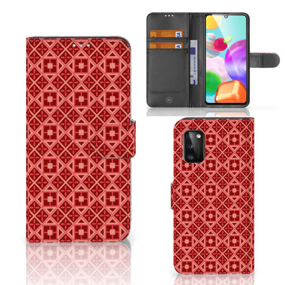 Samsung Galaxy A41 Telefoon Hoesje Batik Rood