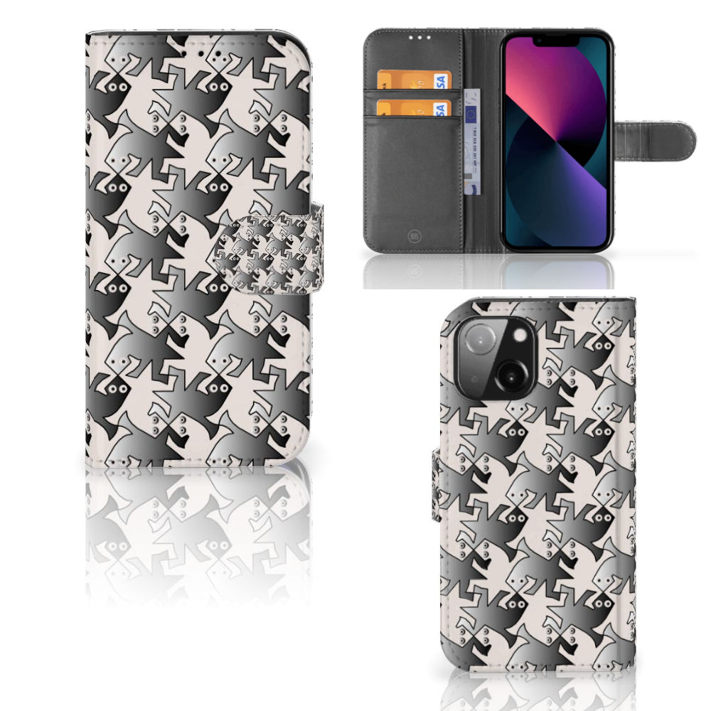 iPhone 13 Mini Telefoonhoesje met Pasjes Salamander Grey