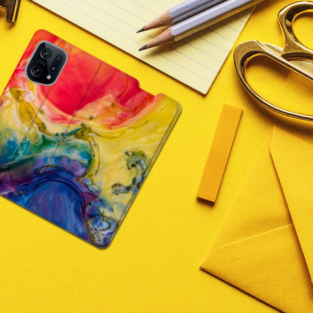 Bookcase OPPO Find X5 Watercolor Dark - B2C Telecom