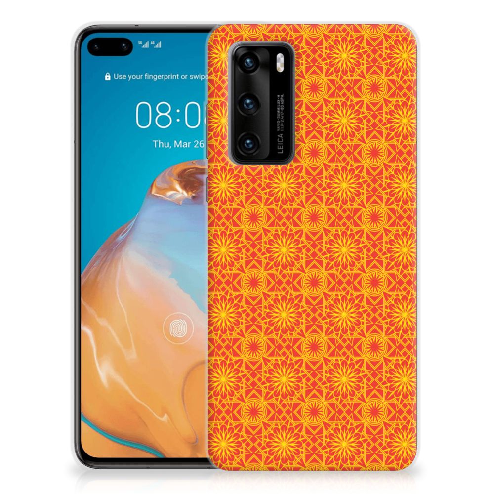 Huawei P40 TPU bumper Batik Oranje B2C Telecom