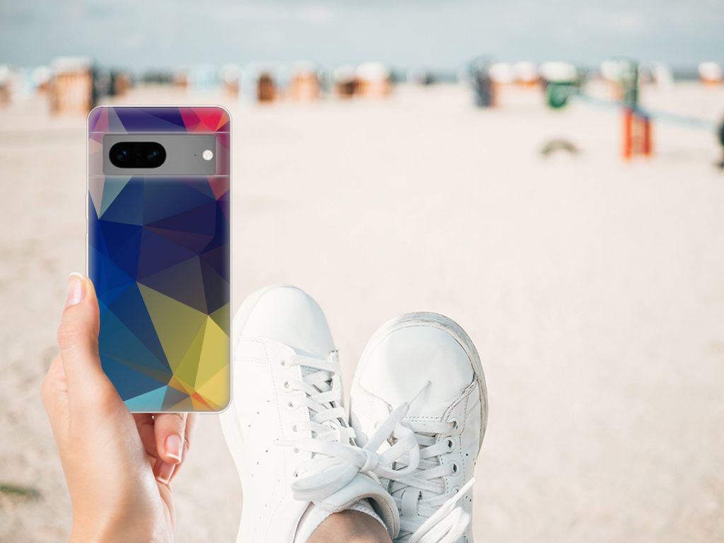 Google Pixel 7 TPU Hoesje Polygon Dark B2C Telecom