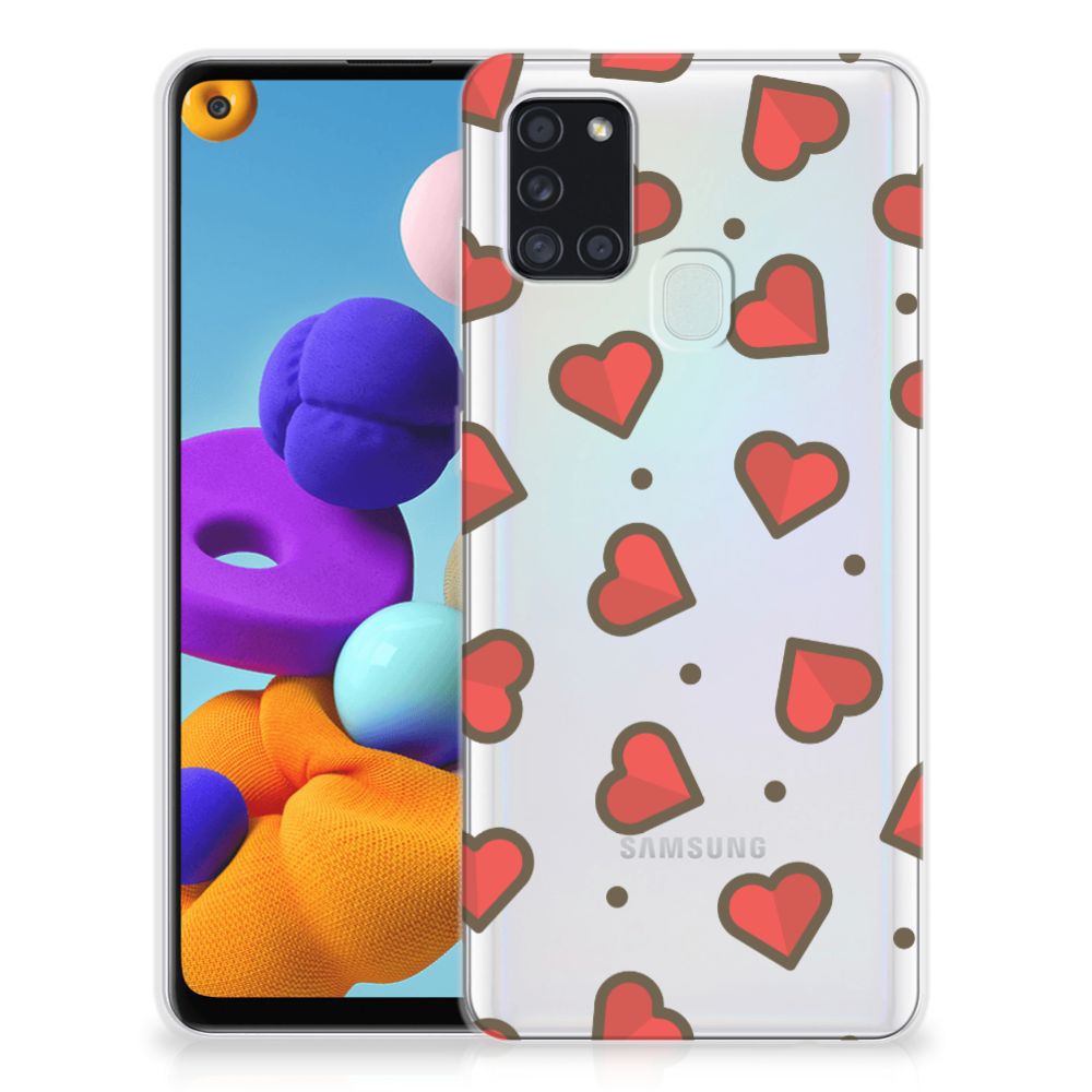 Samsung Galaxy A21s TPU bumper Hearts