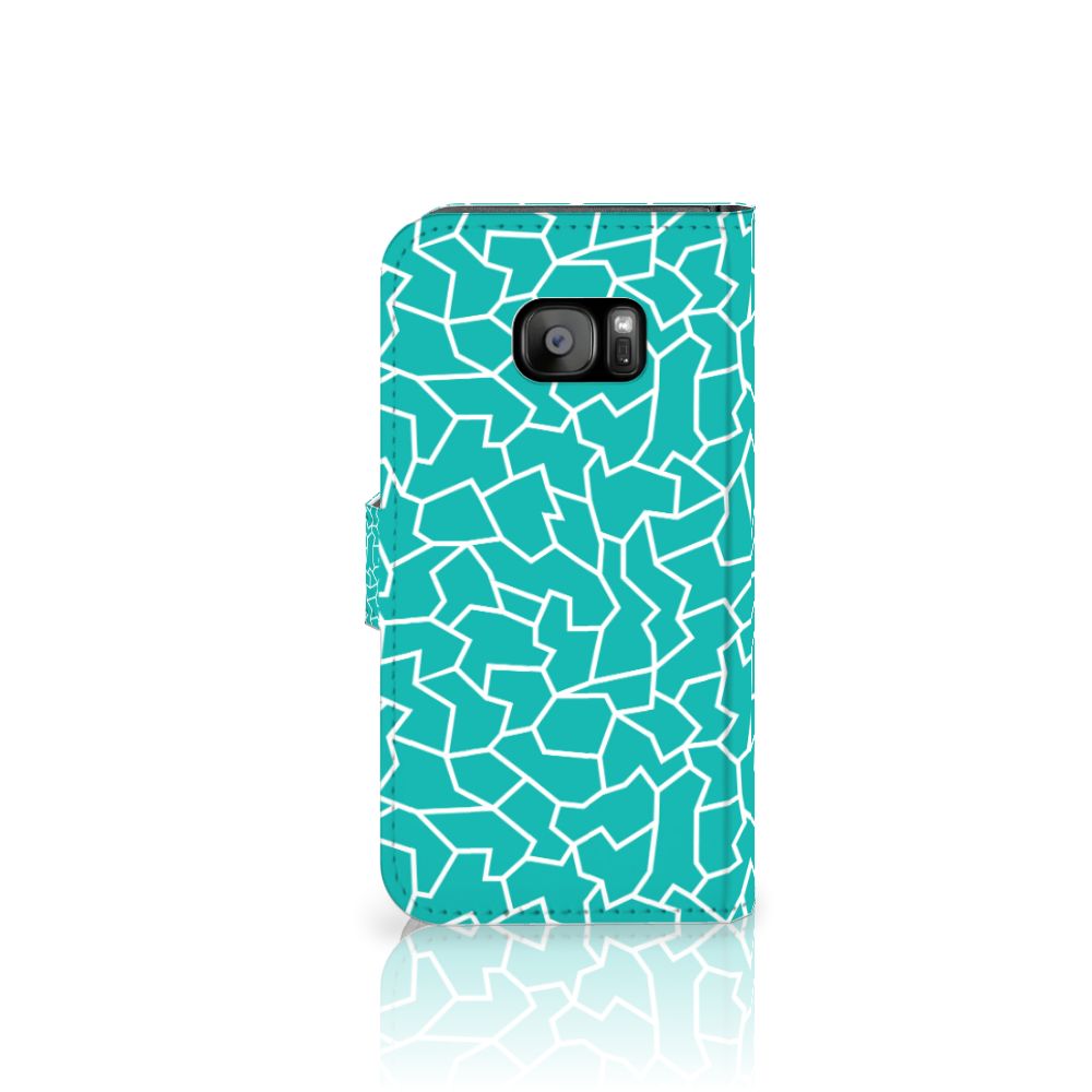 Samsung Galaxy S7 Edge Hoesje Cracks Blue