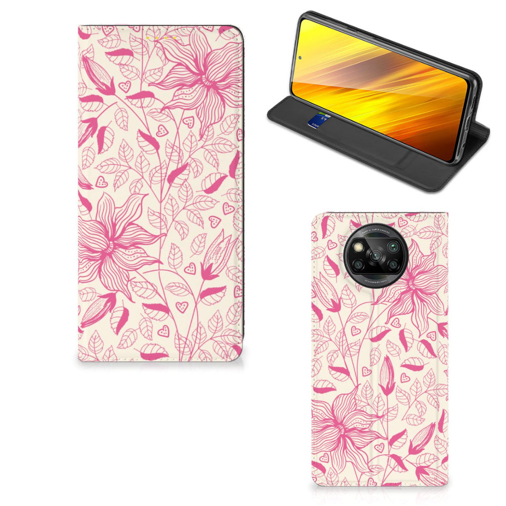 Xiaomi Poco X3 Pro | Poco X3 Smart Cover Pink Flowers