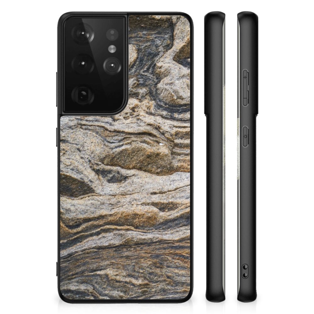 Samsung Galaxy S21 Ultra Marmeren Print Telefoonhoesje Steen B2C Telecom