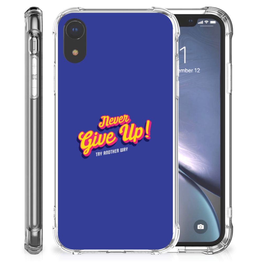 Apple iPhone Xr Telefoonhoesje met tekst Never Give Up