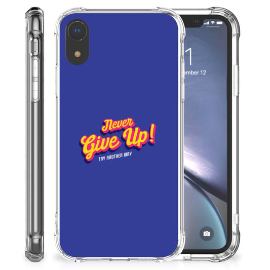 Apple iPhone Xr Telefoonhoesje met tekst Never Give Up