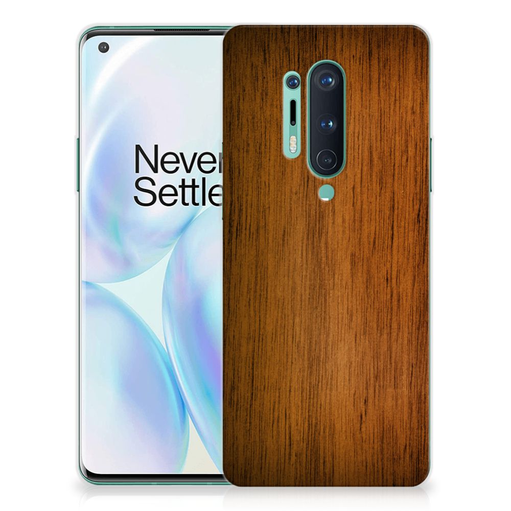 OnePlus 8 Pro Bumper Hoesje Donker Hout