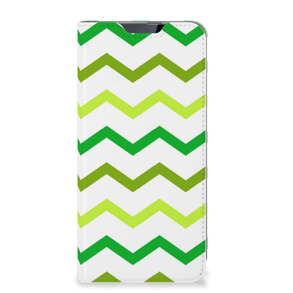 Samsung Galaxy A60 Hoesje met Magneet Zigzag Groen