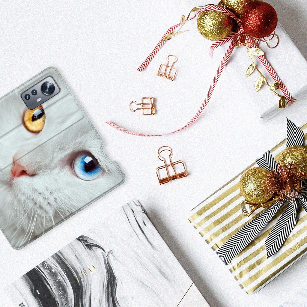 Xiaomi 12 | 12X Hoesje maken Witte Kat - B2C Telecom