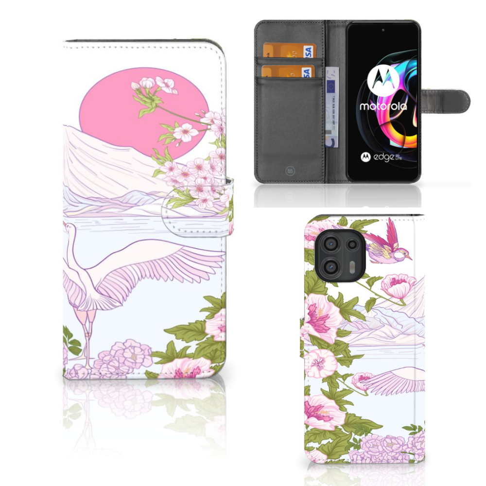 Motorola Edge 20 Lite Telefoonhoesje met Pasjes Bird Standing