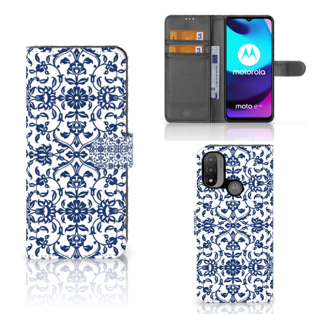 Motorola Moto E20 | E30 | E40 Hoesje Flower Blue