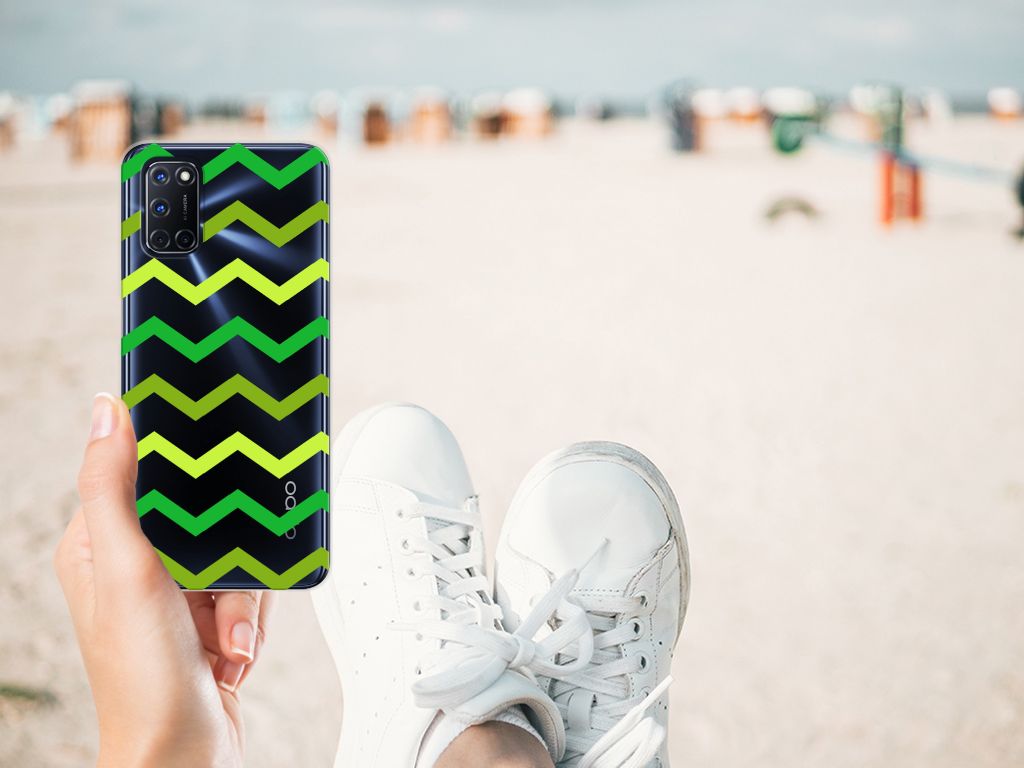 OPPO A52 | A72 TPU bumper Zigzag Groen B2C Telecom