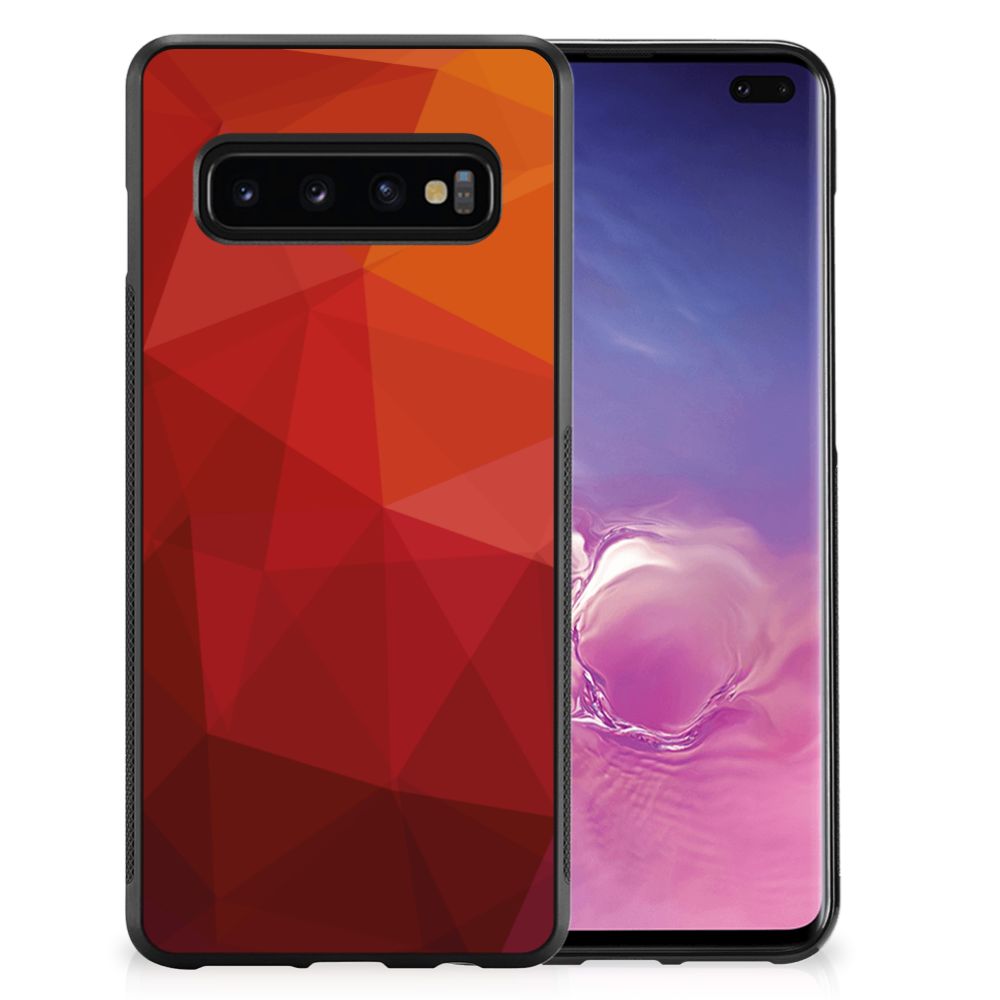 Grip Case voor Samsung Galaxy S10+ Polygon Red