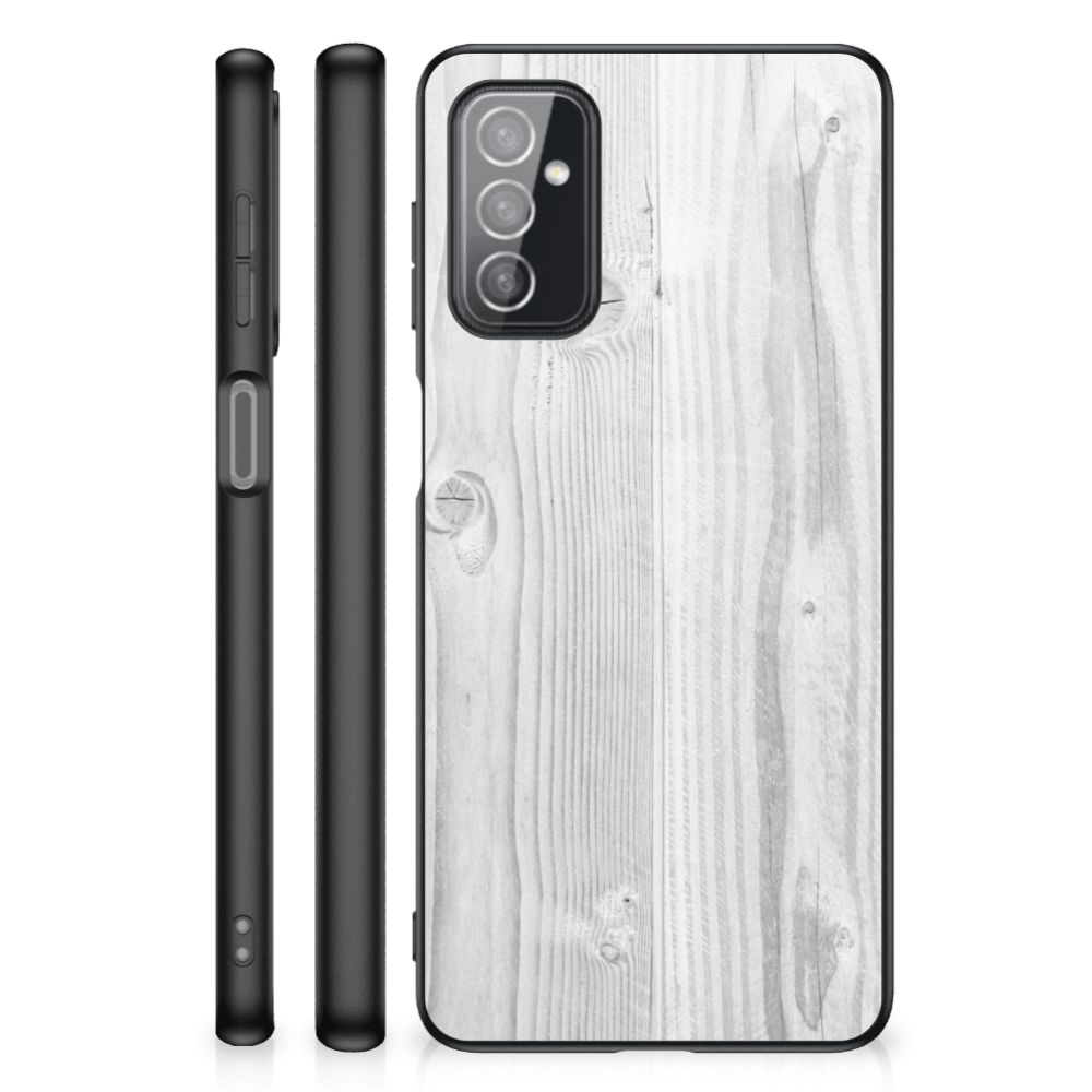 Samsung Galaxy M52 Houten Print Telefoonhoesje White Wood B2C Telecom