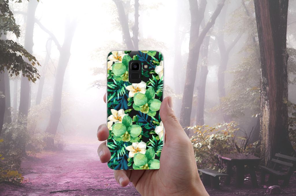 Samsung Galaxy J6 2018 TPU Case Orchidee Groen